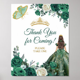 Emerald Green Daches Quinceañera Vielen Dank Poster