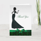 Emerald Green Damask Brautparty Dankeschön Card Dankeskarte (Vorderseite)