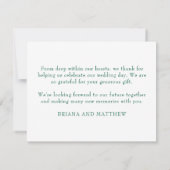 Emerald Green Danke-Card Dankeskarte (Rückseite)