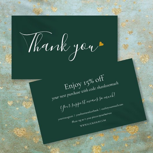 Emerald Green dankt Ihnen für die Rabattkarte