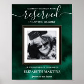 Emerald Green Deceased Reserved Seat Sign  Poster (Vorne)