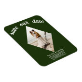 Emerald Green Diamond Foto Wedding Save the Date Magnet (Rechte Seite)