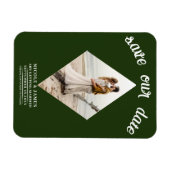Emerald Green Diamond Foto Wedding Save the Date Magnet (Horizontal)