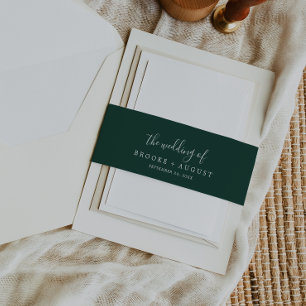 Emerald Green die Hochzeit der Einladung Bauchband Einladungsbanderole
