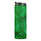 Emerald Green Dragon Scanner Muster Thermosbecher (Nach rechts gedreht)