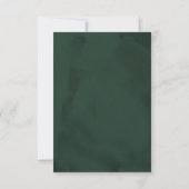 Emerald Green Dramatic Wedding Vertical RSVP Cards Karte (Rückseite)