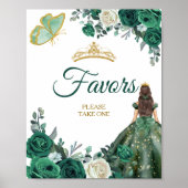 Emerald Green Dress Quinceañera Favoriten Poster (Vorne)