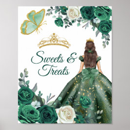 Emerald Green Dress Quinceañera Sweet Leckereien Poster