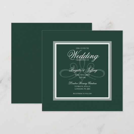 Emerald Green-Einladung Einladung (Vorne/Hinten)