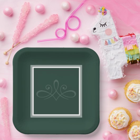 Emerald Green Einladungspapier-Teller Pappteller (Party)