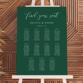 Emerald Green Elegant 11 Tabelle Seating Chart Poster