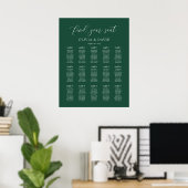 Emerald Green Elegant 15 Tabelle Seating Chart Poster (Heimbüro)