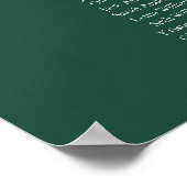 Emerald Green Elegant 19 Tische Sitzkarte Poster (Ecke)