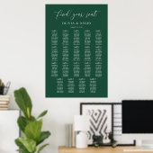 Emerald Green Elegant 19 Tische Sitzkarte Poster (Heimbüro)