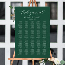 Emerald Green Elegant 20 Tisch Seating Chart