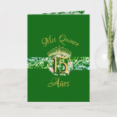 Emerald Green Elegant Boho Quinceañera Spanisch Programm (Vorderseite)