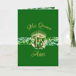 Emerald Green Elegant Boho Quinceañera Spanisch Programm