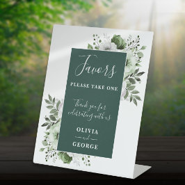 Emerald Green Elegant Floral Gastgeschenke Hochzei Sockelschild