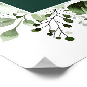 Emerald Green Elegant Floral Wedding Welcome Sign Poster (Ecke)
