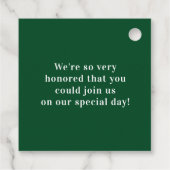 Emerald Green Elegant Minimalistisch Wedding Viele Geschenkanhänger (Rückseite)