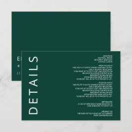 Emerald Green Elegant Moderne Minimalistische Hoch Begleitkarte