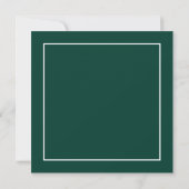 Emerald Green Elegant Moderne Minimalistische Hoch Einladung (Rückseite)
