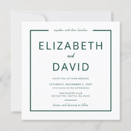 Emerald Green Elegant Moderne Minimalistische Hoch Einladung