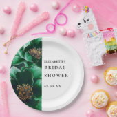 Emerald Green Elegant Modernes Brautparty mit Blum Pappteller (Party)