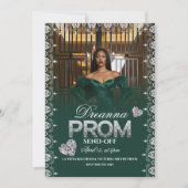 Emerald Green Elegant Prom Send-Off Invitation Einladung (Vorderseite)