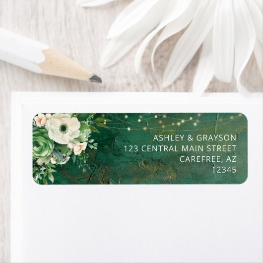 Emerald Green Elegant Rücksendeadresse (Insitu)