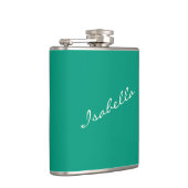 Emerald Green Elegant Script Name Wedding Party Flachmann (Rechts)