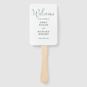 Emerald Green Elegant Script Wedding Program Fächer (Vorderseite)