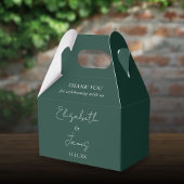 Emerald Green Elegant Script Wedding Vielen Dank Geschenkschachtel