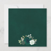 Emerald Green Elegant Watercolor Rose Hochzeit Einladung (Rückseite)