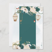 Emerald Green Elegante Blumengarten Brautparty Einladung (Rückseite)