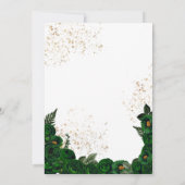 Emerald Green Elegante Rose Mis Quince Quinceanera Einladung (Rückseite)