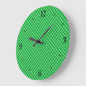 Emerald green, enamel look, studded grid große wanduhr (Winkel)