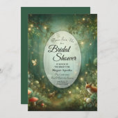 Emerald Green Enchanted Forest Brautparty Einladung (Vorne/Hinten)