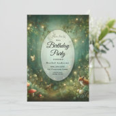 Emerald Green Enchanted Forest Einladung (Stehend Vorderseite)