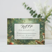 Emerald Green Enchanted Forest RSVP Karte (Stehend Vorderseite)