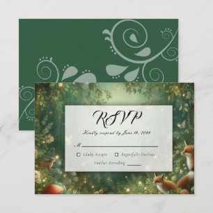 Emerald Green Enchanted Forest RSVP Karte