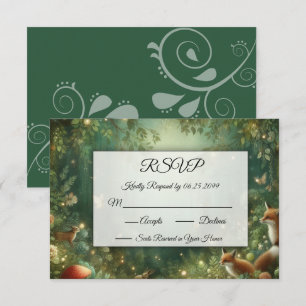 Emerald Green Enchanted Forest RSVP Karte