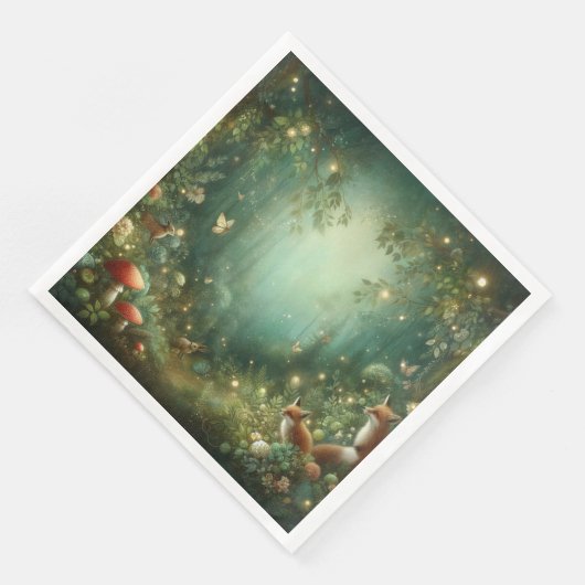 Emerald Green Enchanted Forest Serviette (Ecke)