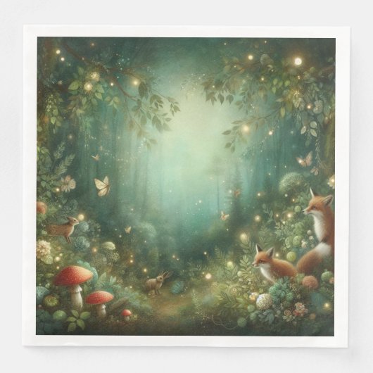 Emerald Green Enchanted Forest Serviette (Vorderseite)
