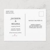 Emerald Green Enchanted Forest Wedding Ankündigungspostkarte (Rückseite)