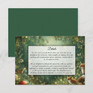 Emerald Green Enchanted Forest Wedding Begleitkarte