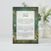 Emerald Green Enchanted Forest Wedding Begleitkarte (Stehend Vorderseite)