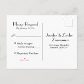 Emerald Green Enchanted Forest Wedding Einladungspostkarte (Rückseite)