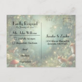 Emerald Green Enchanted Forest Wedding RSVP Einladungspostkarte (Rückseite)