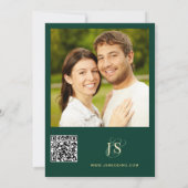 Emerald Green Eucalyptus Agate Foto Elegante Save The Date (Rückseite)